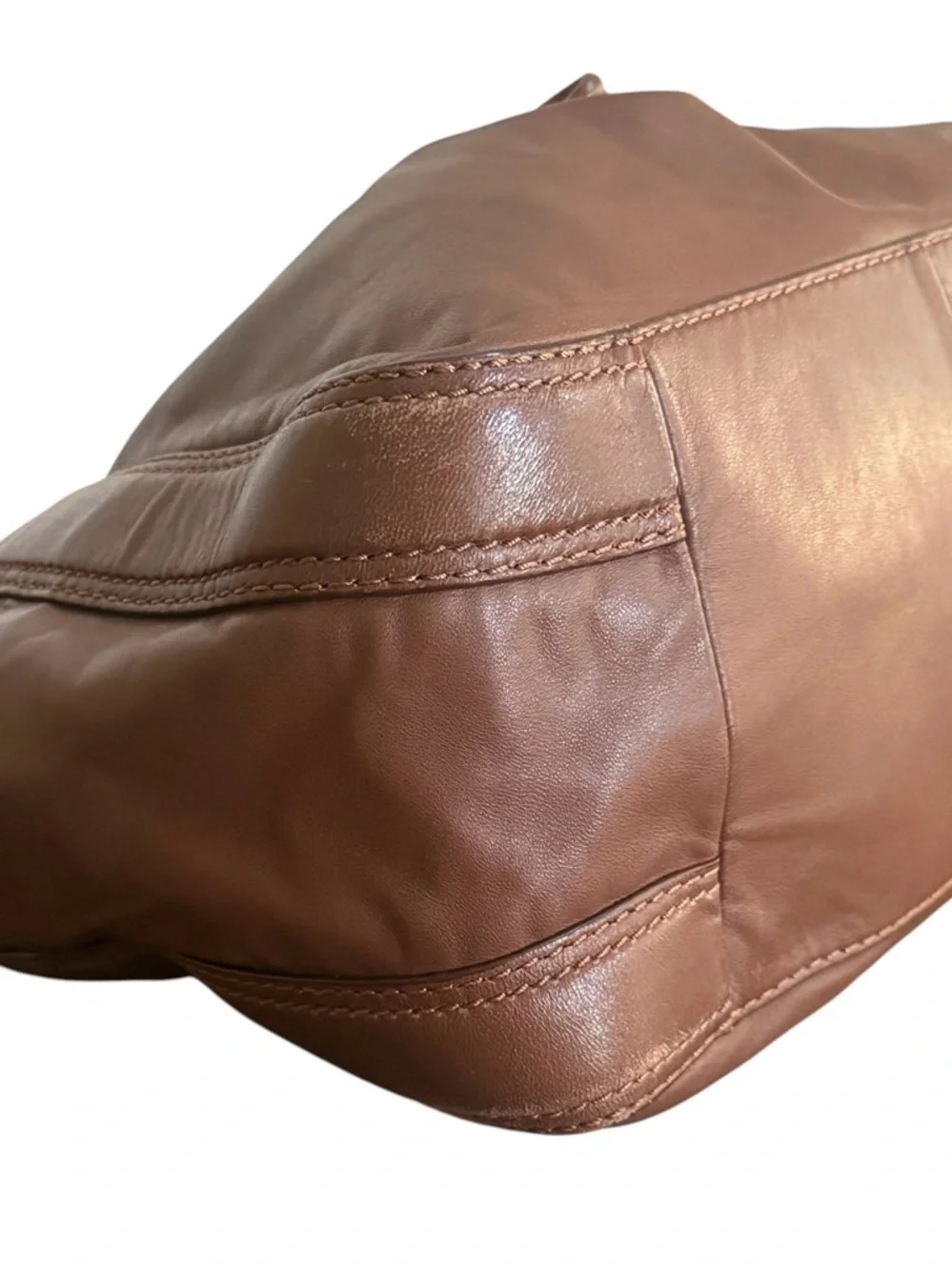 Michael Kors Ludlow Brown Leather Shoulder Hobo Bag with Gold Accents!